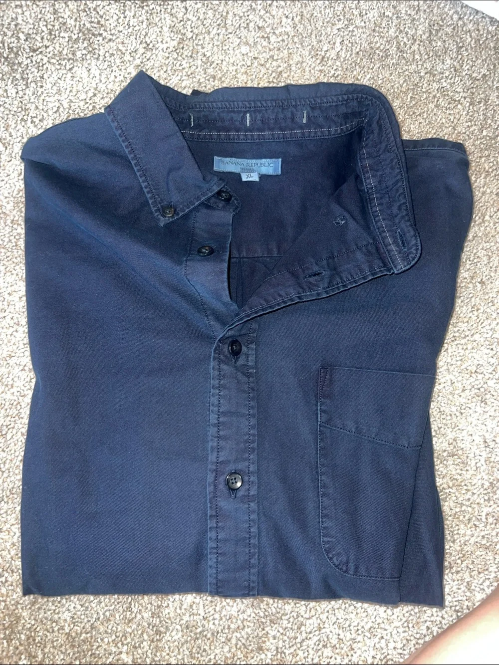 Banana Republic Dark Navy Casual Button-Down Shirt